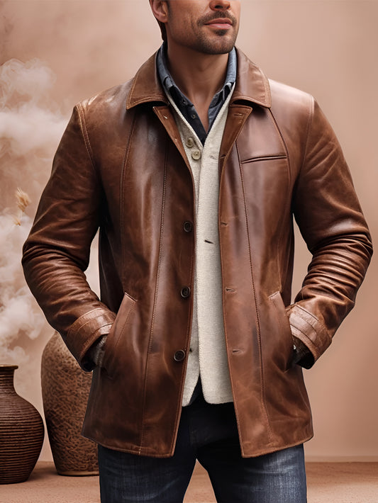Alpine Silk Pure Leather Coat for Men