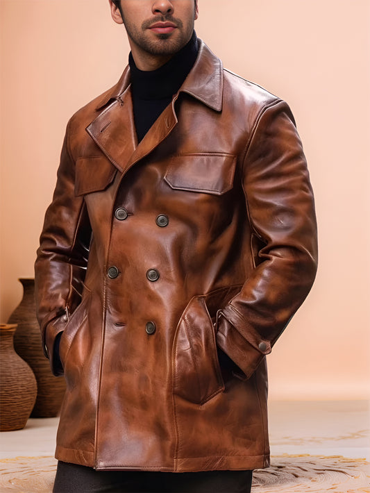 Anaria Edge Genuine Leather Coat for Men