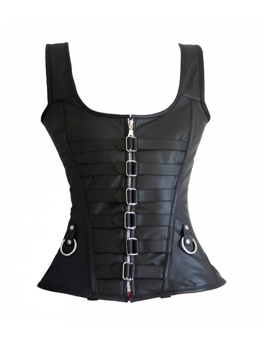 Apple Curve Laced Leather Corset for Women - Leatherkin