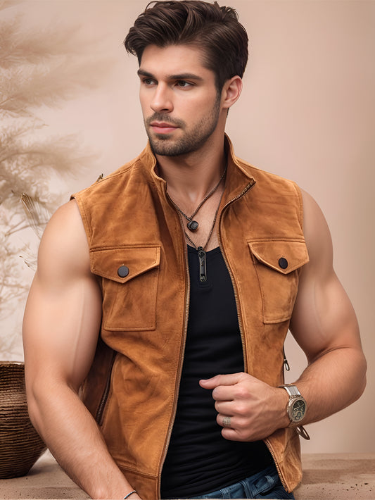 Gilet en cuir suédé Astor Ridge pour homme