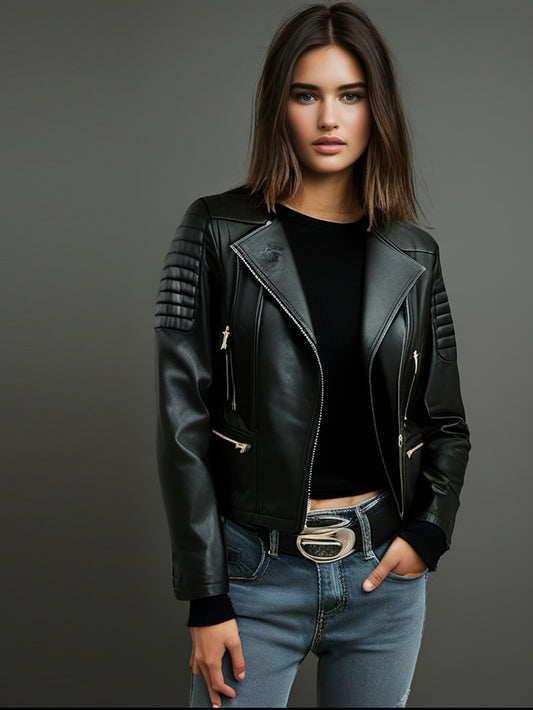 Veste à col asymétrique de luxe