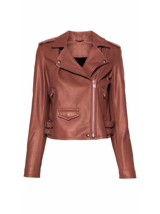 Asymmetry Edge Leather Jacket - Leatherkin