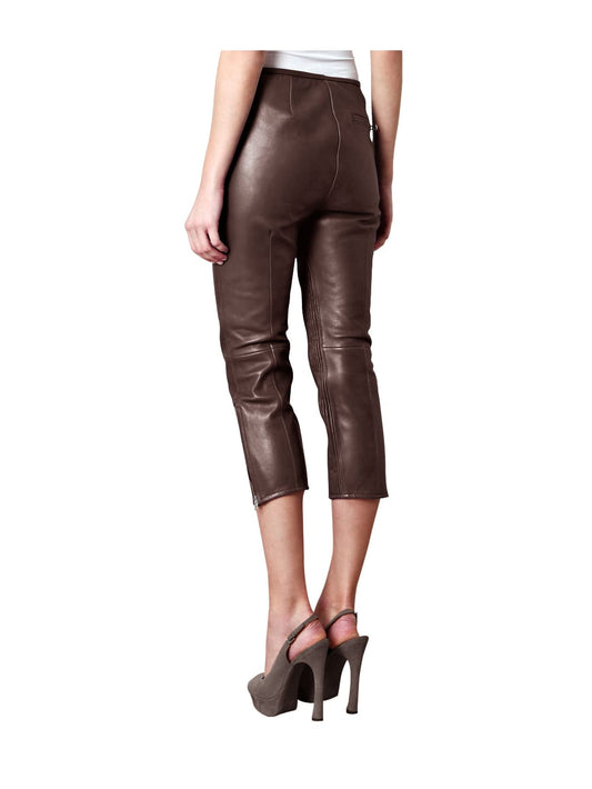 Athleisure Rise Leather Capri for Women - Leatherkin