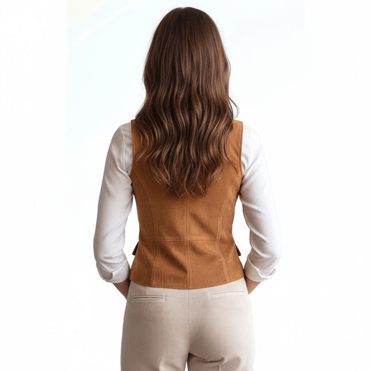Auralyn Chic Leather Suede Vest for Women - Leatherkin
