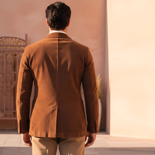 Aurum Peak Suede Leather Blazer - Leatherkin