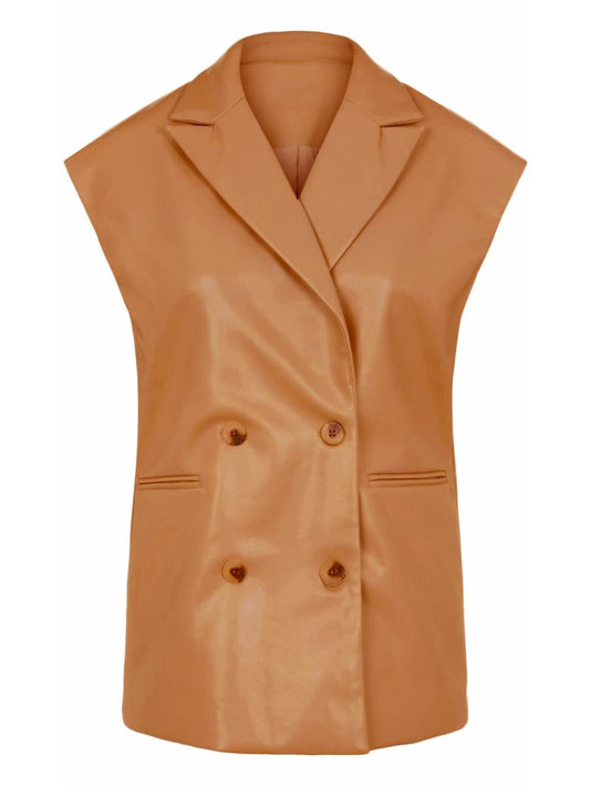 Avant-Garde Asymmetric Leather Blazer for Women - Leatherkin