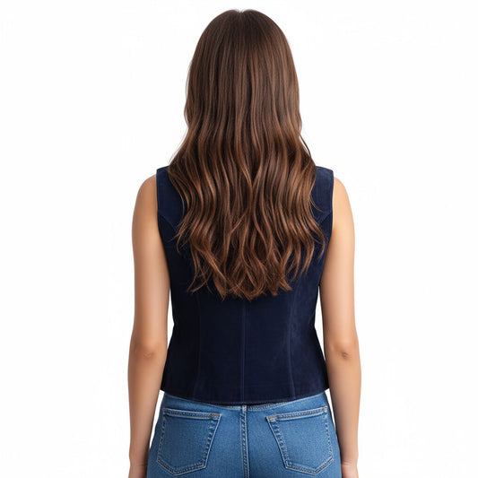 Avenya Luxe Womens Suede Leather Vest - Leatherkin