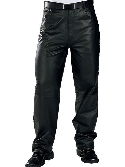 Pantalon ample et confortable en cuir véritable pour homme