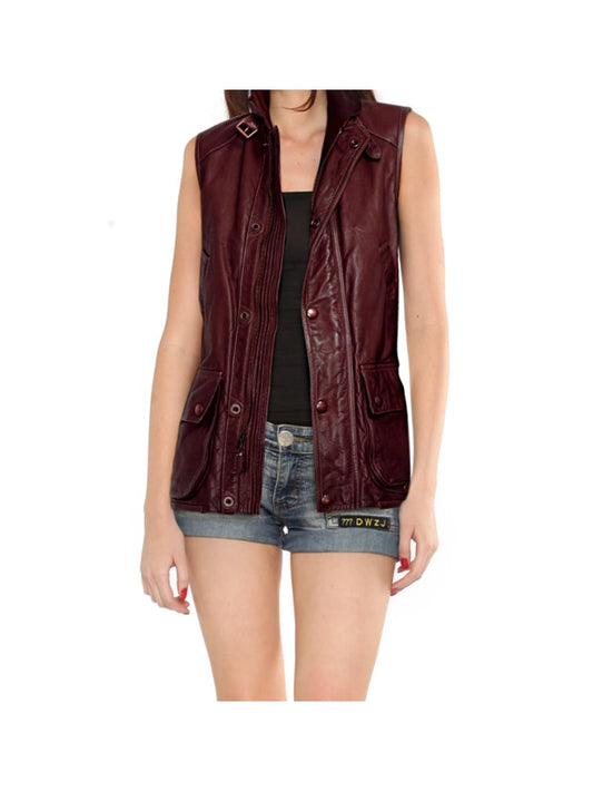 Biker Bold Sleeveless Leather Vest - Leatherkin