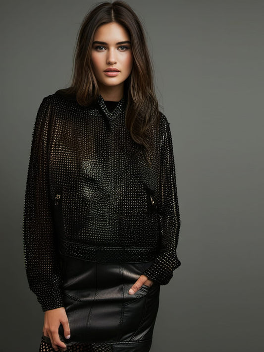Skin-Touch-Lederrock im Biker-Stil