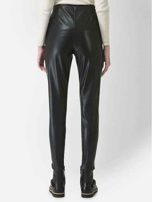 Black Skin Touch Leather Pants - Leatherkin