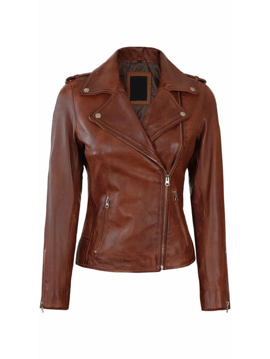 Camel Short Leather Jacket - Leatherkin