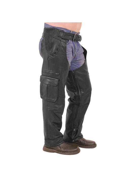 Cargo Style Leather Chap for Men - Leatherkin