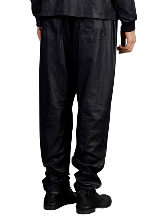 Casual Baggy Funky Genuine Leather Pants for Men - Leatherkin