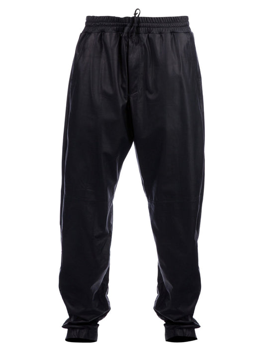 Pantalon décontracté en cuir véritable pour homme