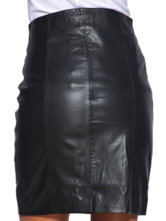 Chic High-Waisted Leather Skirt - Leatherkin