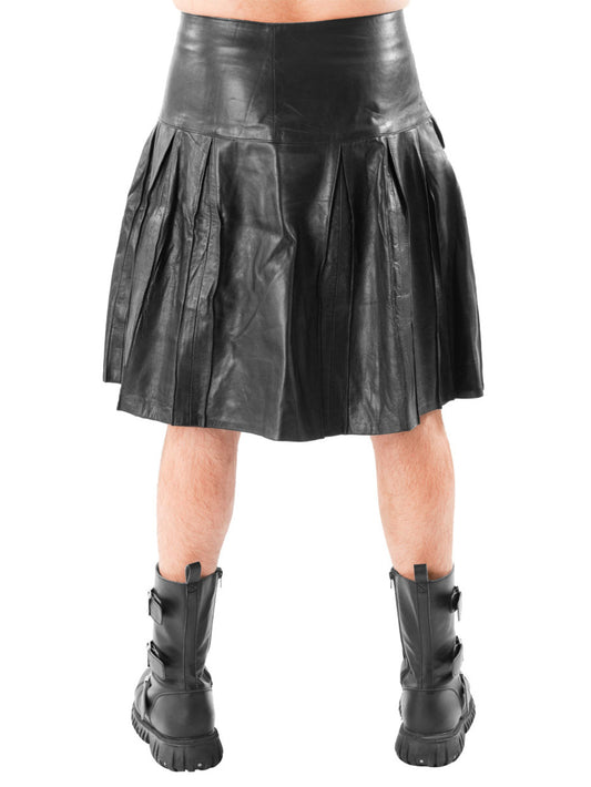 Classic Pleated Style Leather Kilt for Men - Leatherkin