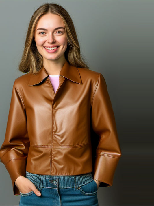 Veste en cuir de style classique