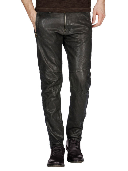 Pantalon en cuir véritable pour homme, élégant et tendance