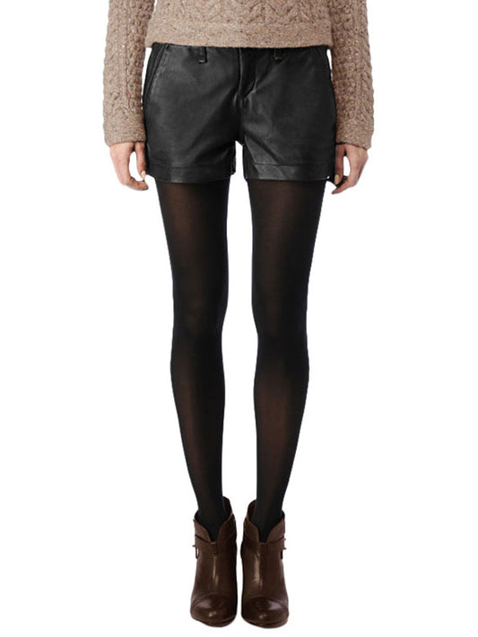 Short en cuir classique contemporain