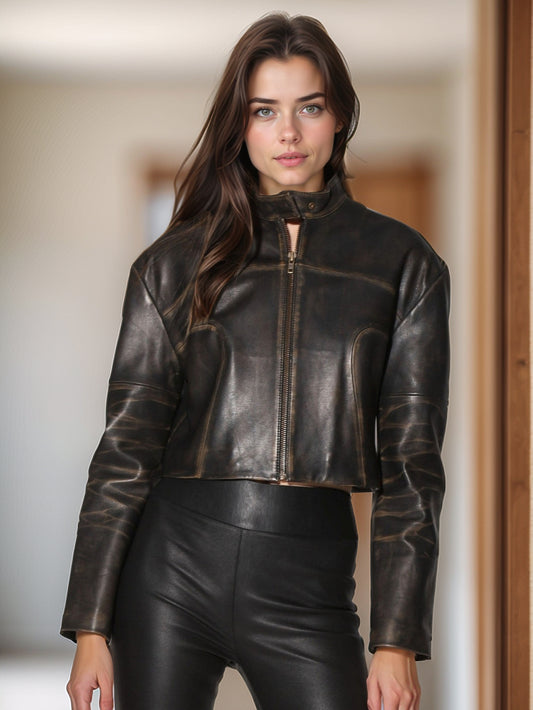 Veste de luxe à détails contrastés