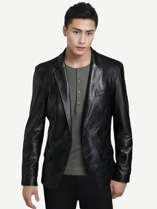 Blazer en cuir confortable et ductile pour homme