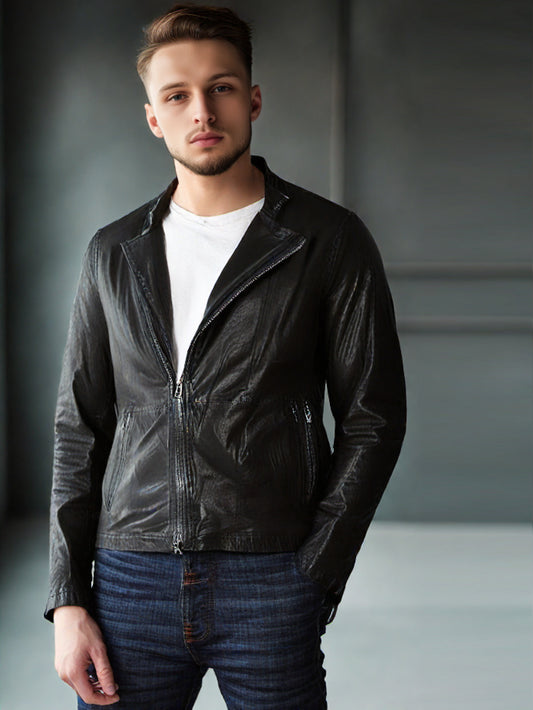 Veste en cuir confortable