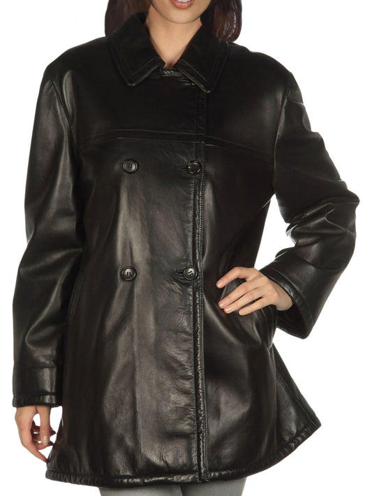 Cozy Luxe Leather Coat for Women - Leatherkin