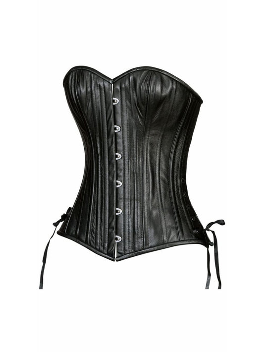 Crew Neck Tube-Top Leather Corset for Women - Leatherkin