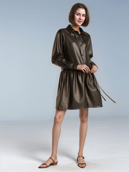 Combinaison asymétrique en cuir Crimson Edge pour femme