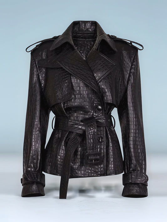 Veste ajustée à texture croco