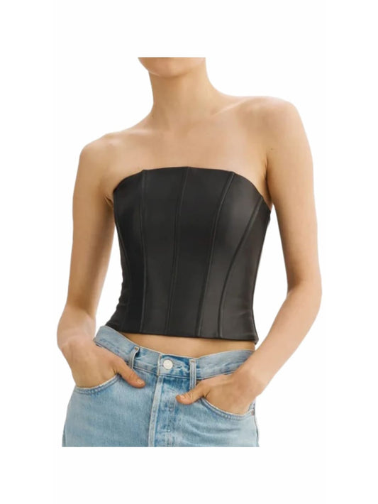 Curved Contour Leather Corset for Women - Leatherkin