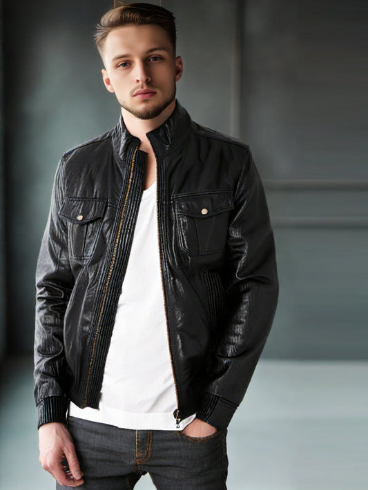 Bomber en cuir style Daredevil pour homme