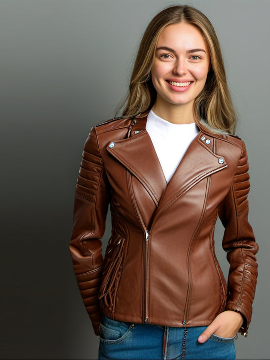 Veste de moto en cuir Dazzle Tough