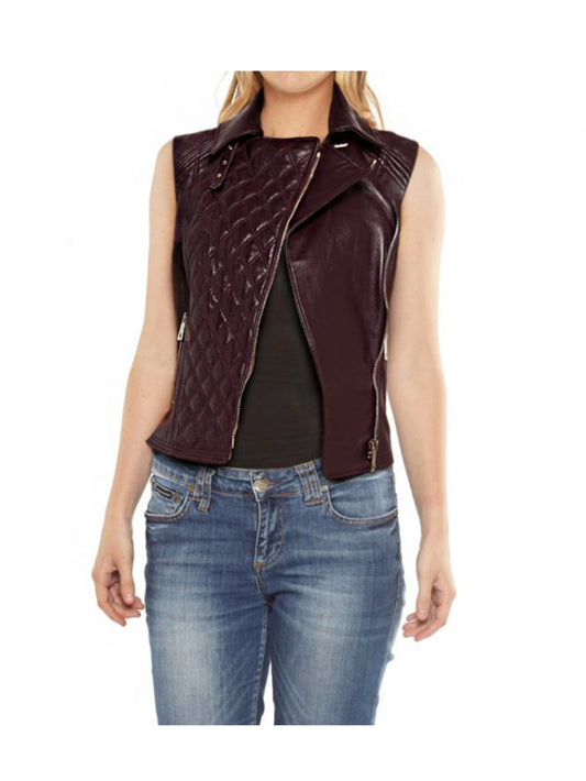 Double-Breasted Buckle Leather Vest - Leatherkin
