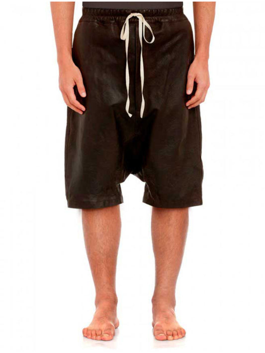 Ledershorts mit Kordelzug für Herren