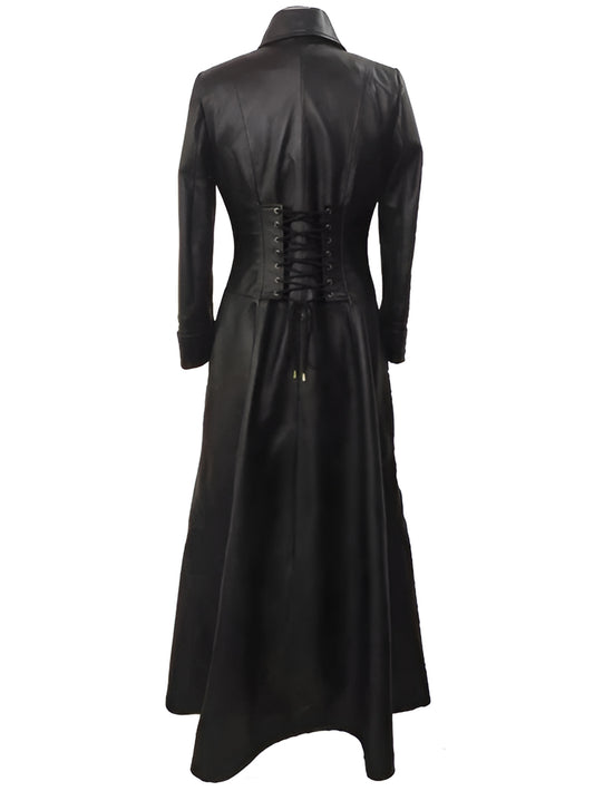 Eclipse Noir Women's Mystique Leather Trench Coat - Leatherkin