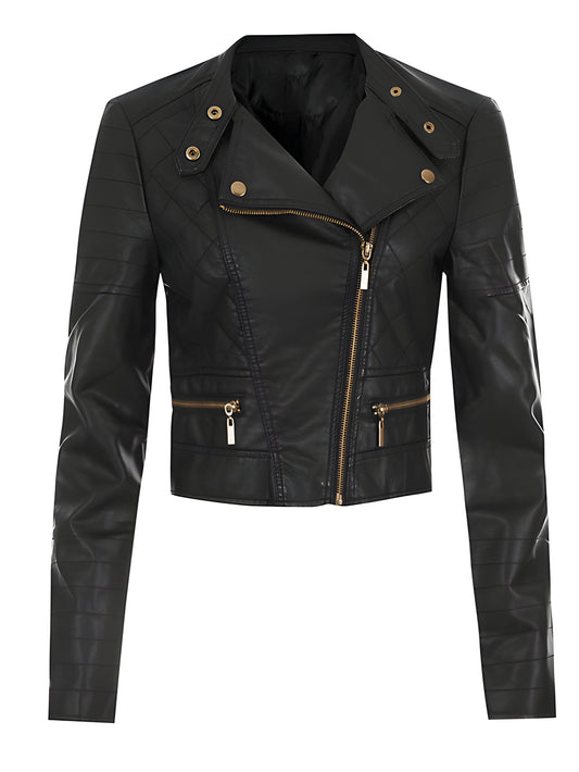 Edge Bloom Biker Leather Jacket for Girls - Leatherkin