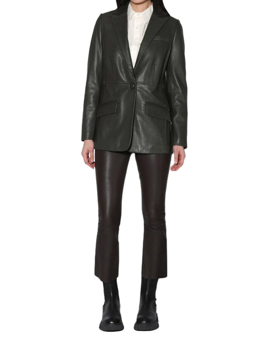 Elegance Timeless Leather Blazer for Women - Leatherkin