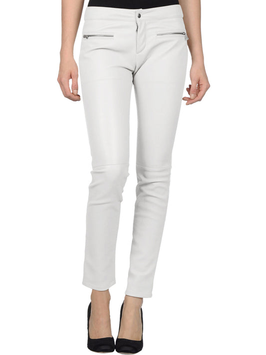 Pantalon en cuir slim élégant