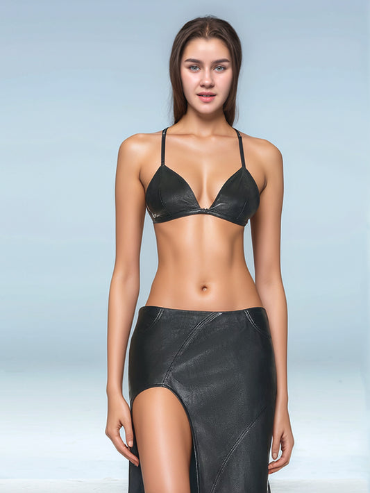 Haut minimaliste en cuir Estrella pour femme