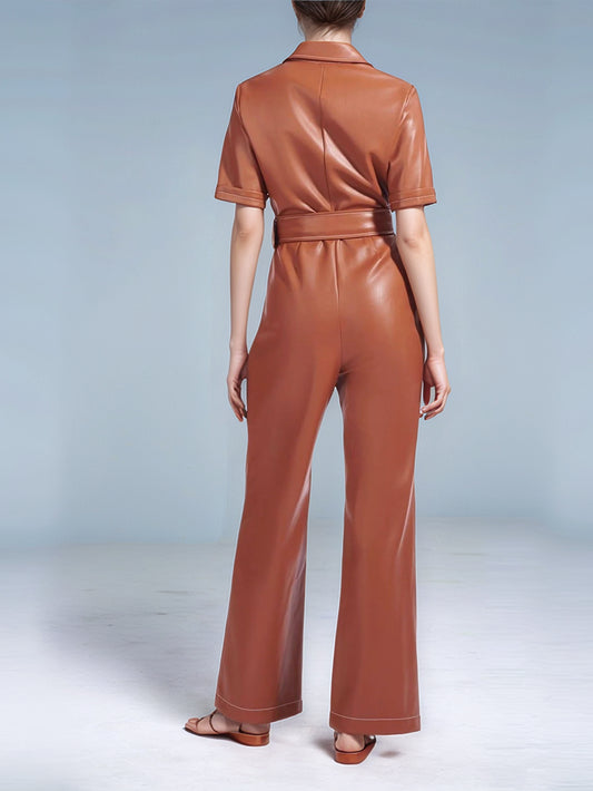 Combinaison en cuir de luxe Ethereal Stitch pour femme