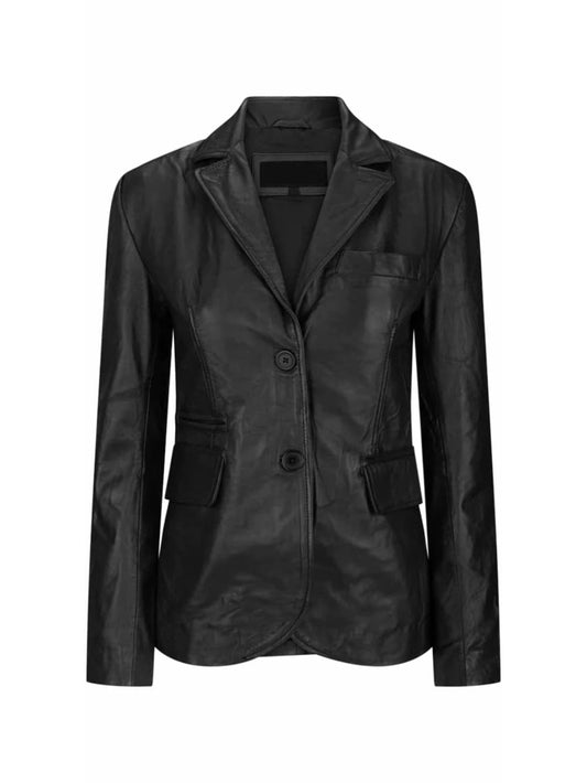 Executive Elegance Leather Blazer for Women - Leatherkin