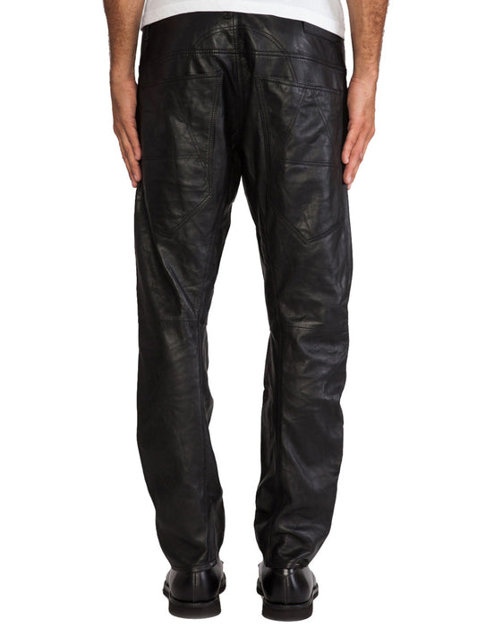 Five-Pocket Rivet Genuine Leather Pants for Men - Leatherkin