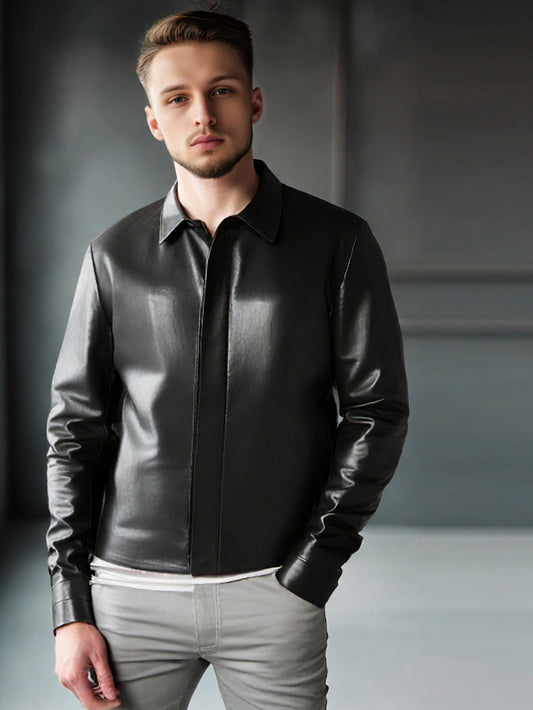 Formal Color Leather Jacket - Leatherkin