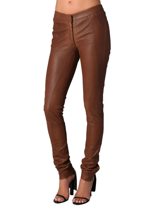 Pantalon en cuir coupe formelle