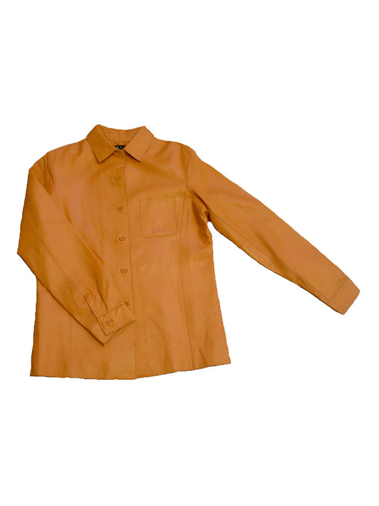 Formal Genuine Lambskin Leather Shirt for Men - Leatherkin