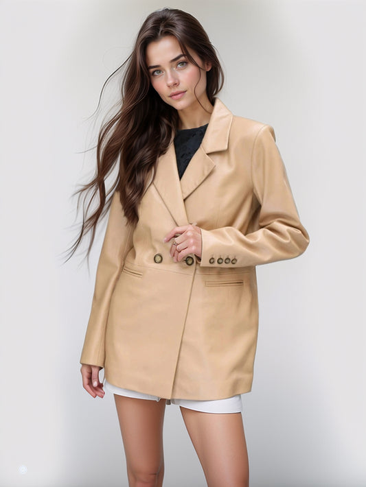Blazer en cuir Glow Chic pour femme