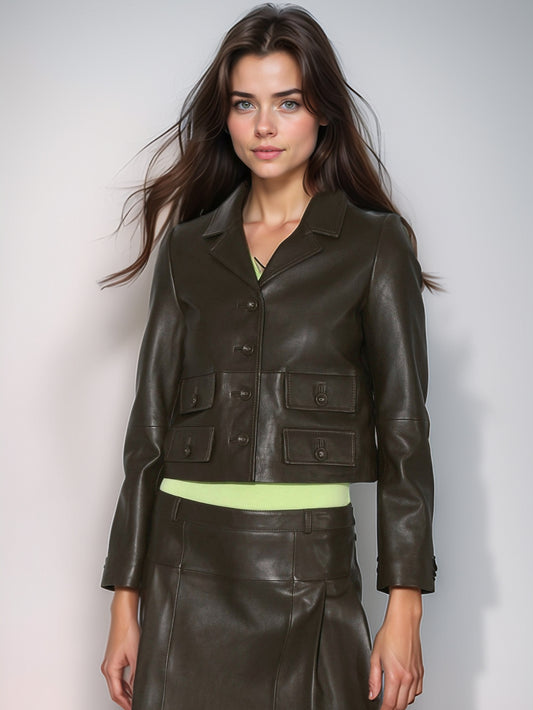 Veste en cuir contemporaine Glow