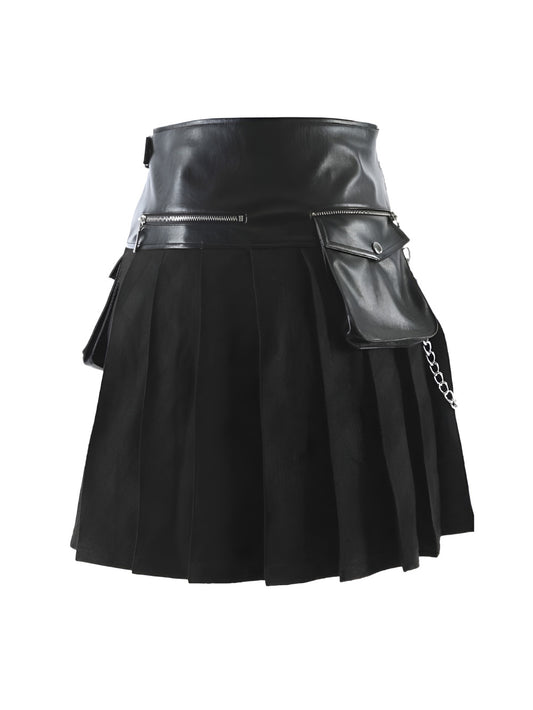 Gothic Punk Style Leather Kilt for Men - Leatherkin